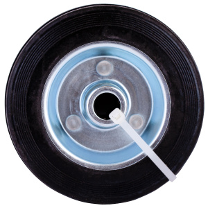 Колесо с резиновой шиной, 100мм, нагрузка до 70кг, сталь (349870)