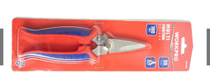Ножницы универсальные WORKPRO WP214008, двухкомпонентная прорезиненная  рукоятка,180мм