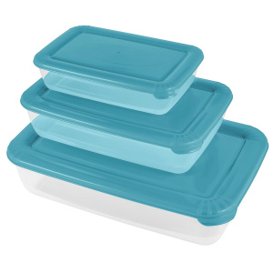 Набор контейнеров продуктов POLAR 3шт  (0,45л, 0,9л,1,9л) голубой океан