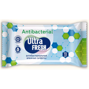 Салфетки влажные ULTRA FRESH Antibacterial 15шт